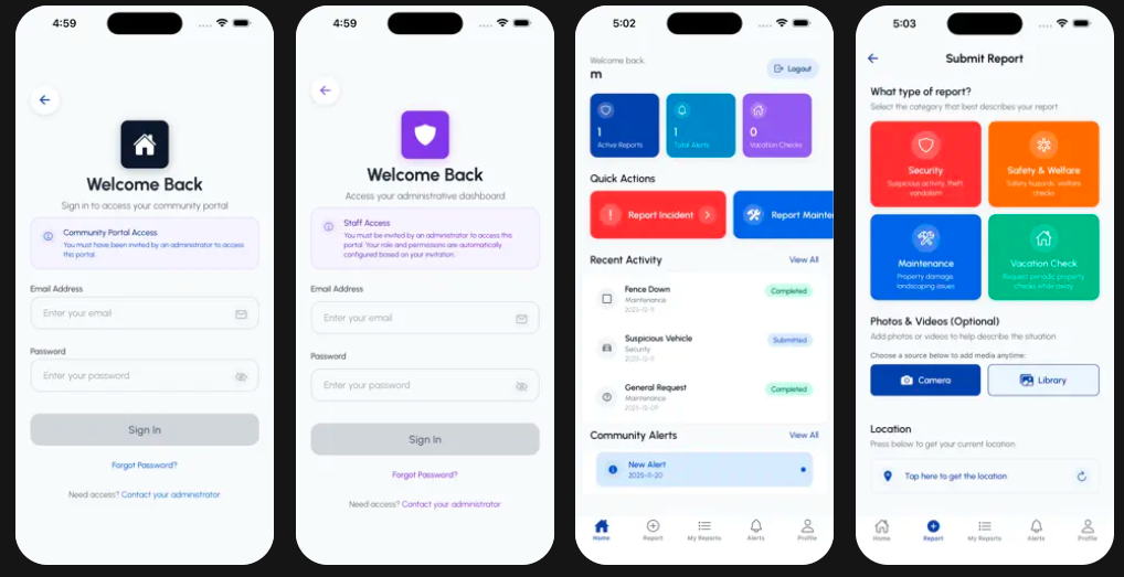 CastlR Mobile project interface