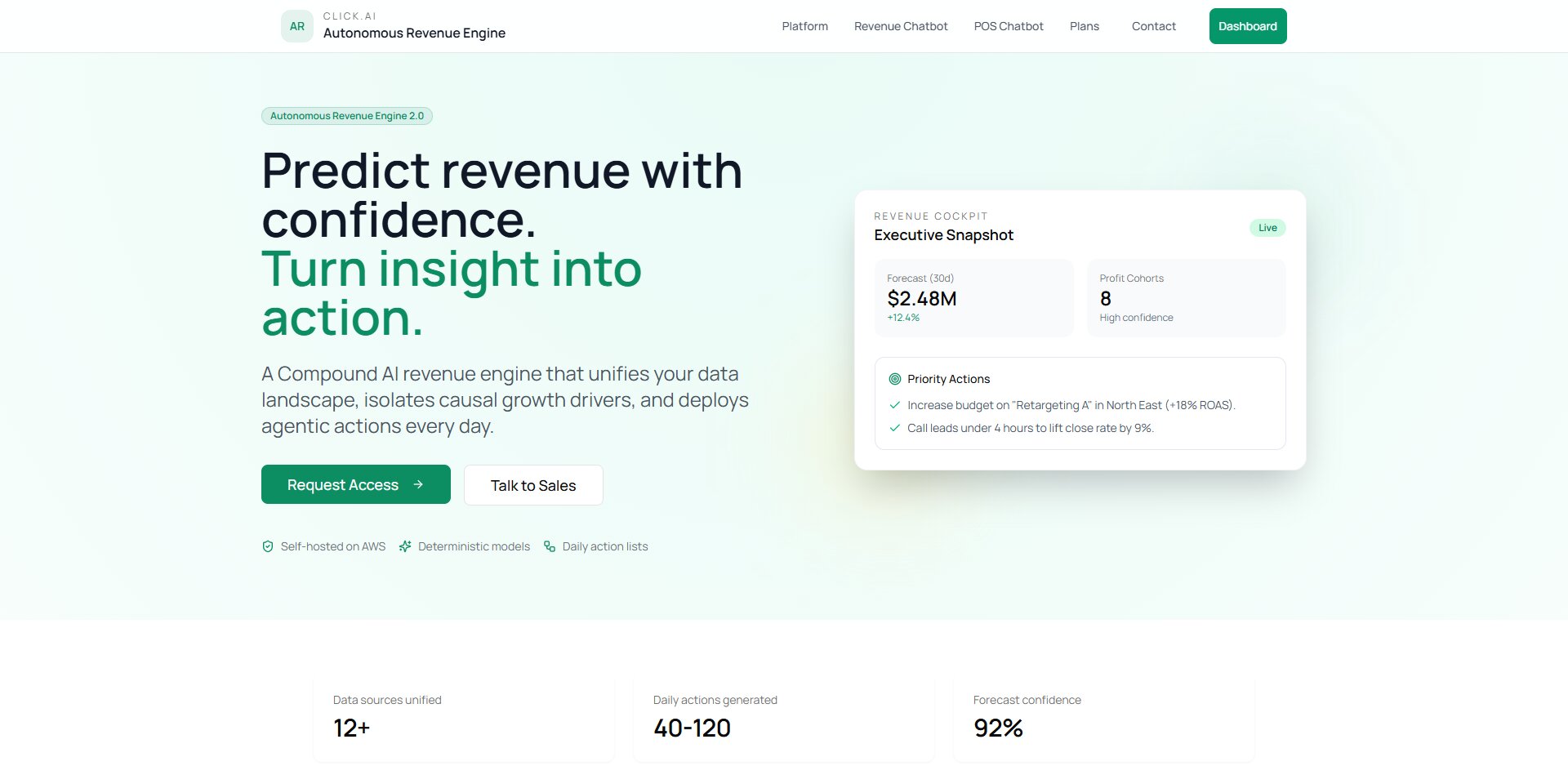 ClickAI project interface