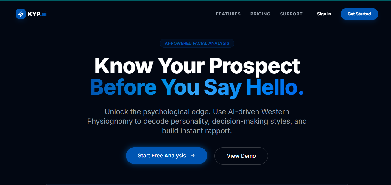 Face Analyzer project interface